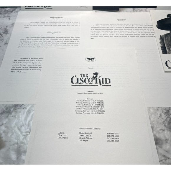 TNT Movie Press Kit Cisco Kid 1994 Cheech Marin Jimmy Smits Ron Perlman - Picture 8 of 10